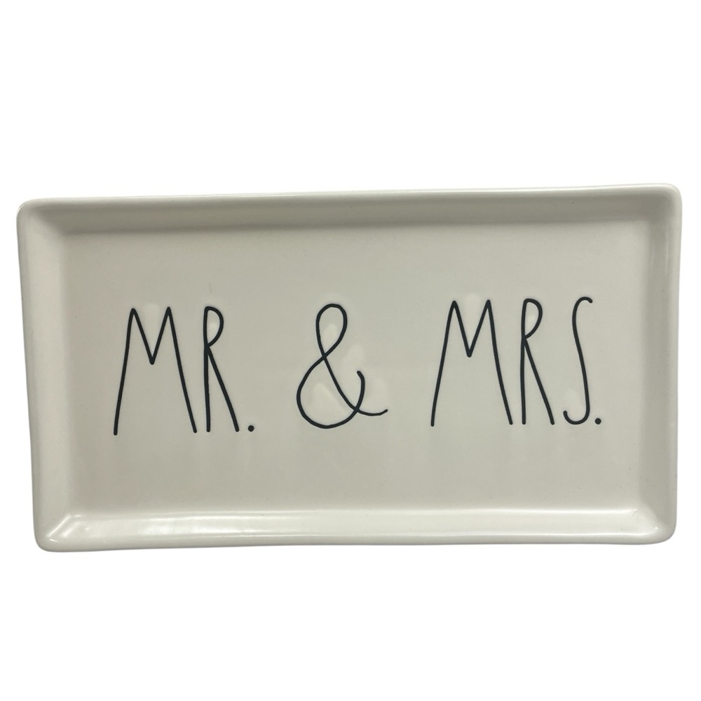 Rae Dunn Ceramic Mr. & Mrs. Rectangular Vanity Tray